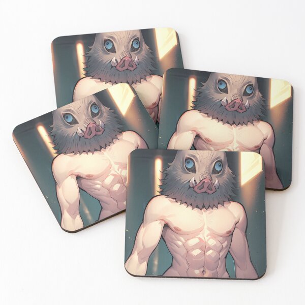 Item preview, Inosuke Hashibira Demon Slayer Boar Mask City Lights Night Portrait designed and sold by PMartistStudio.