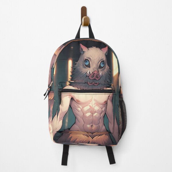 Item preview, Inosuke Hashibira Demon Slayer Boar Mask City Lights Night Portrait designed and sold by PMartistStudio.