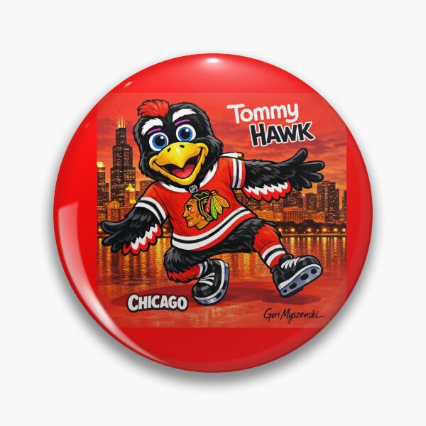 Item preview, Tommy Hawk Chicago Blackhawks Hockey Skyline  designed and sold by The Art Queen Of Michigan .