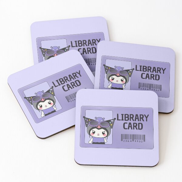 Item preview, kuromi (and baku) library card designed and sold by MoTaraDesigns.