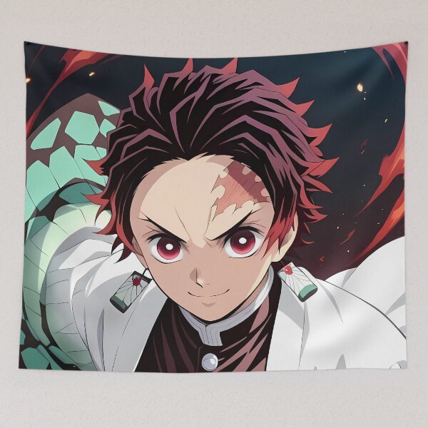 Item preview, Tanjiro Kamado Demon Slayer Dynamic Fiery Motion designed and sold by PMartistStudio.