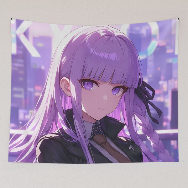 Item preview, Kyoko Kirigiri Danganronpa Purple Hair Neon Mystery designed and sold by PMartistStudio.