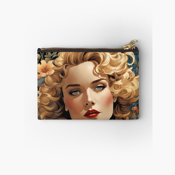 Item preview, Frances Farmer - Oblique Ink and Floral #24001 - Hollywood Legends Art Nouveau Illustration designed and sold by centuryretromedia.