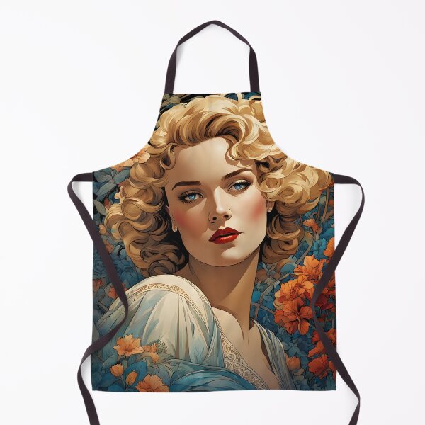 Item preview, Frances Farmer - Oblique Ink and Floral #24001 - Hollywood Legends Art Nouveau Illustration designed and sold by centuryretromedia.