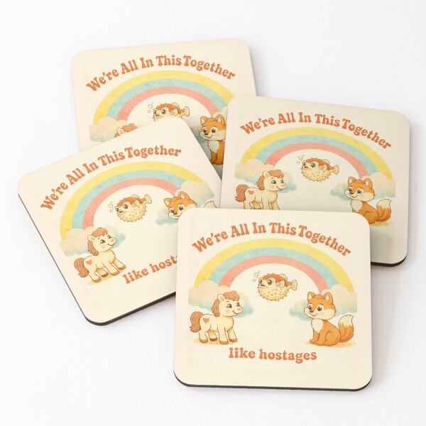 Item preview, We’re All In This Together (Like Hostages) – Retro Cute Dark Humor designed and sold by Kristina Gale.