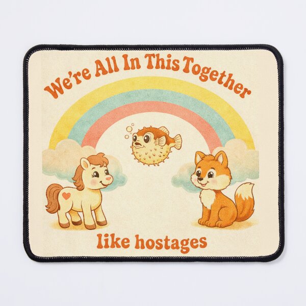 Item preview, We’re All In This Together (Like Hostages) – Retro Cute Dark Humor designed and sold by Kristina Gale.