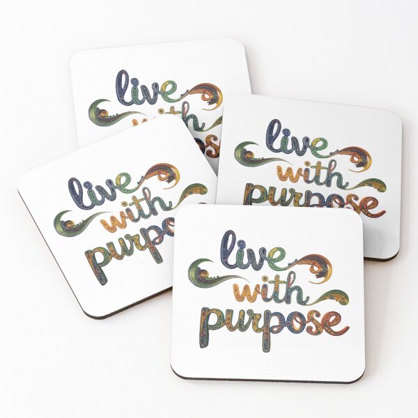 Item preview, Live with Purpose – Colorful Motivational Typography Art designed and sold by Radhestore.