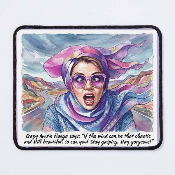 Item preview, Auntie Ñanga Chaotic Beauty: Funny Travel & Road Trip Art designed and sold by KabronX.