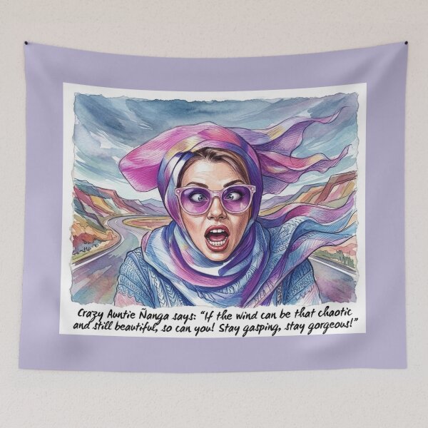 Item preview, Auntie Ñanga Chaotic Beauty: Funny Travel & Road Trip Art designed and sold by KabronX.