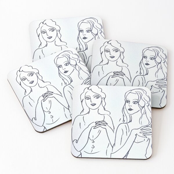 Item preview, Minimalist Line Art Women Duo Elegant Feminine Body designed and sold by TinTinBloom.