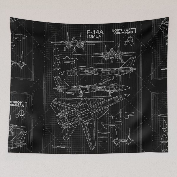 Item preview, Twin-Engine Fighter Jet Blueprint | Military Aircraft Schematic | Aviation Engineering Diagram Art designed and sold by Dyan4.