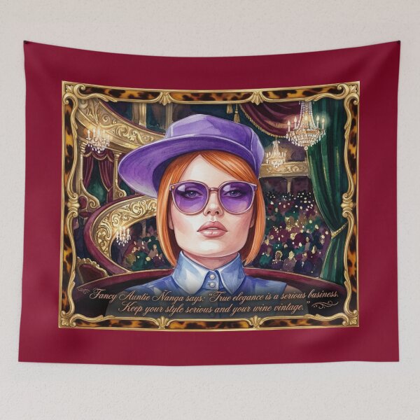 Item preview, Fancy Auntie Ñanga True Elegance: Funny Wine & Theater Art designed and sold by KabronX.