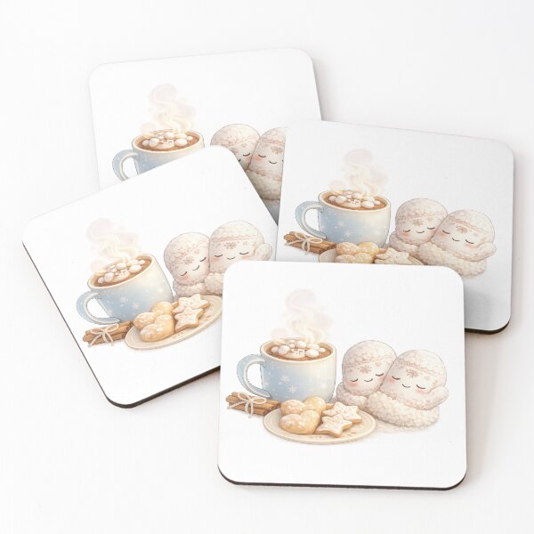 Item preview, Cute sleeping mittens beside hot cocoa and cookies designed and sold by jgvisualarts.