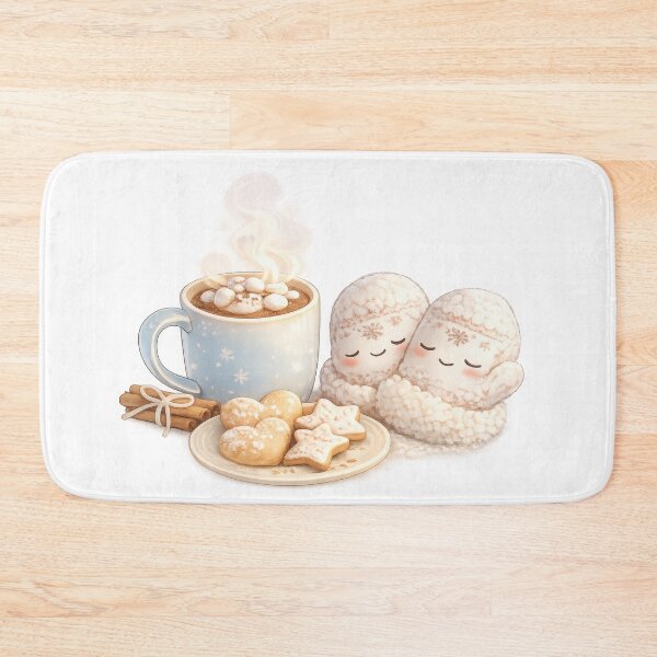 Item preview, Cute sleeping mittens beside hot cocoa and cookies designed and sold by jgvisualarts.