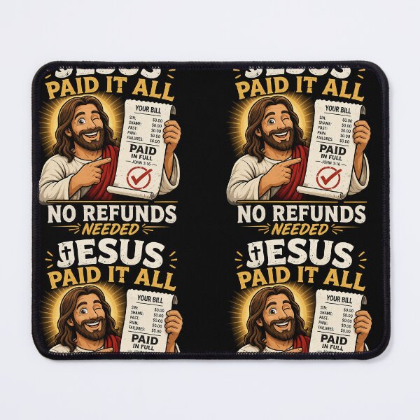 Item preview, Jesus Paid It All… No Refund – Funny Christian Sticker designed and sold by HolyHumor.