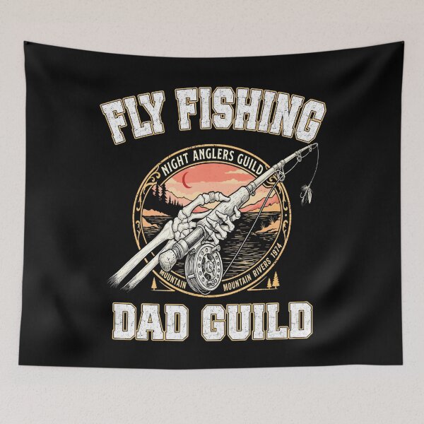 Item preview, Fly Fishing Dad Guild Night Anglers Skeleton Hand fishing rod fly fisherman fish whisperer dad designed and sold by Jt41.