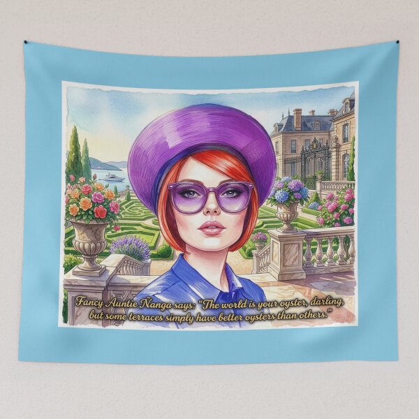 Item preview, Fancy Auntie Ñanga The World Is Your Oyster: Funny Luxury Travel Art designed and sold by KabronX.