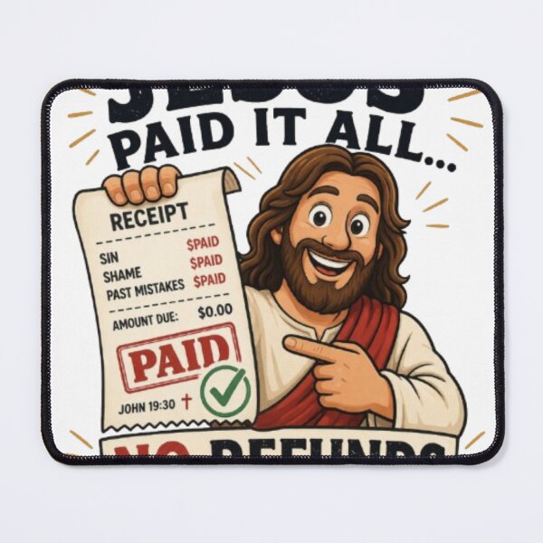 Item preview, Jesus Paid It All… No Refund – Funny Christian Sticker designed and sold by HolyHumor.
