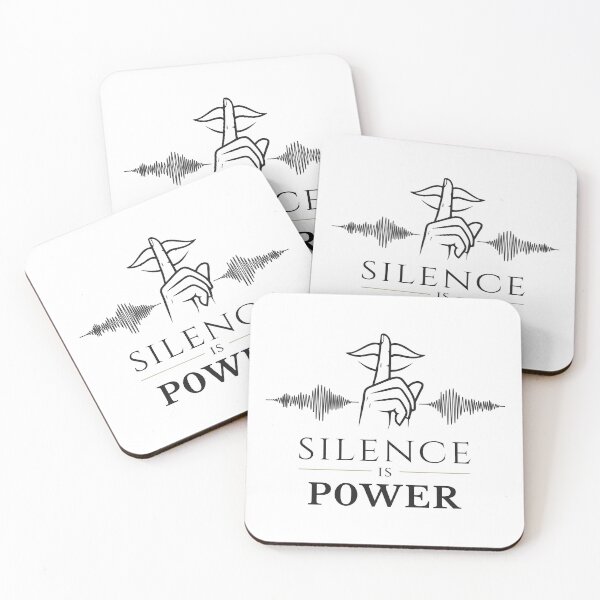 Item preview, Silence Is Power – Minimalist Typography with Sound Wave Concept designed and sold by Zayn Studio.