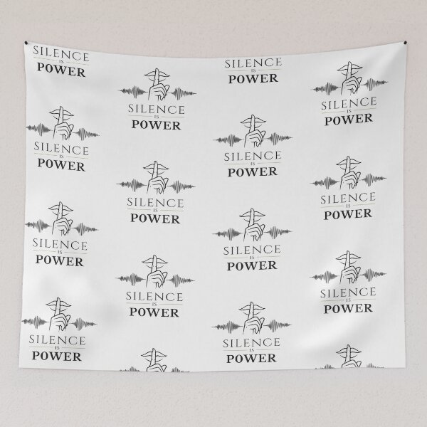 Item preview, Silence Is Power – Minimalist Typography with Sound Wave Concept designed and sold by Zayn Studio.