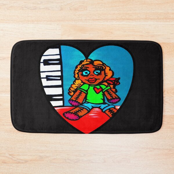 Item preview, Heart Voodoo Doll with piano keys background designed and sold by artbyomega.