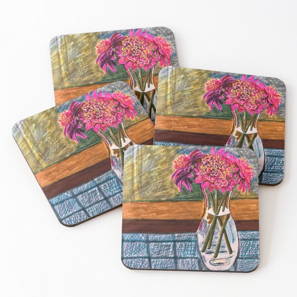 Item preview, Pink Dahlias in a Glass Vase designed and sold by Kristine's Artwork .