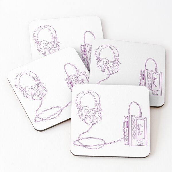 Item preview, Retro Walkman Cassette Player Graphic Tee (Violet Lines) – 80s 90s Music Nostalgia Y2K Streetwear T-Shirt designed and sold by analogdigitalvz.