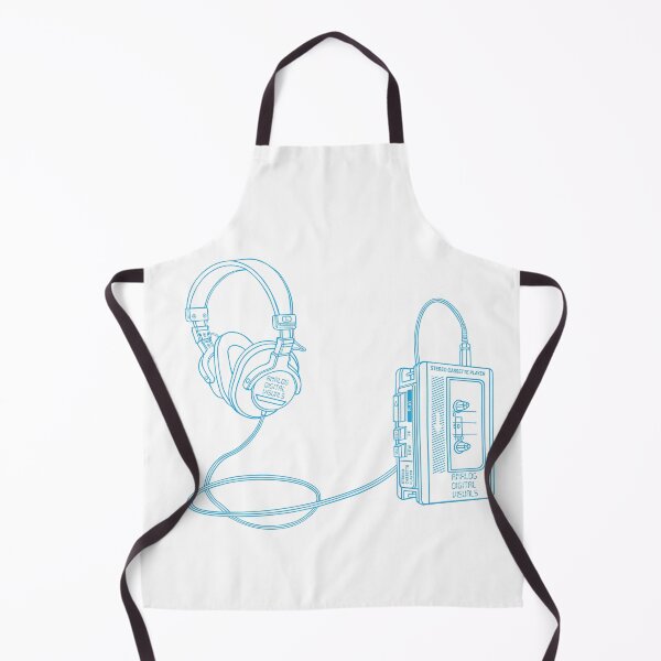 Item preview, Retro Walkman Cassette Player Graphic Tee (Button Blue Lines) – 80s 90s Music Nostalgia Y2K Streetwear T-Shirt designed and sold by analogdigitalvz.