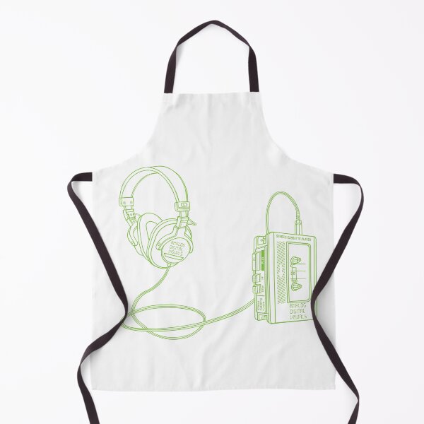 Item preview, Retro Walkman Cassette Player Graphic Tee (Yellow Green Lines) – 80s 90s Music Nostalgia Y2K Streetwear T-Shirt designed and sold by analogdigitalvz.