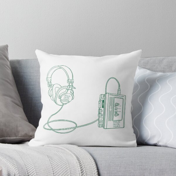 Item preview, Retro Walkman Cassette Player Graphic Tee (Cadmium Green Lines) – 80s 90s Music Nostalgia Y2K Streetwear T-Shirt designed and sold by analogdigitalvz.