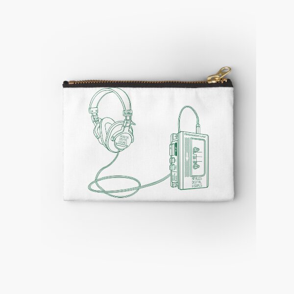 Item preview, Retro Walkman Cassette Player Graphic Tee (Cadmium Green Lines) – 80s 90s Music Nostalgia Y2K Streetwear T-Shirt designed and sold by analogdigitalvz.