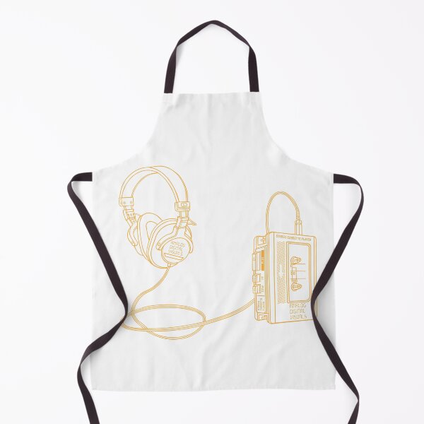 Item preview, Retro Walkman Cassette Player Graphic Tee (Yellow Orange Lines) – 80s 90s Music Nostalgia Y2K Streetwear T-Shirt designed and sold by analogdigitalvz.