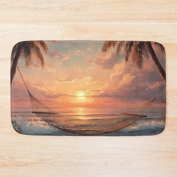 Item preview, beach hammock between two palm trees designed and sold by dcrc.