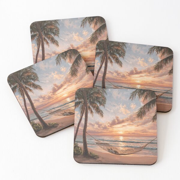 Item preview, beach hammock between two palm trees designed and sold by dcrc.