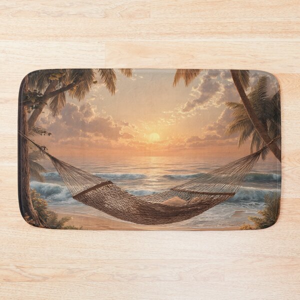 Item preview, beach hammock between two palm trees designed and sold by dcrc.