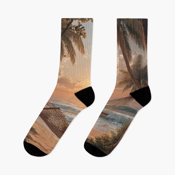 Item preview, beach hammock between two palm trees designed and sold by dcrc.