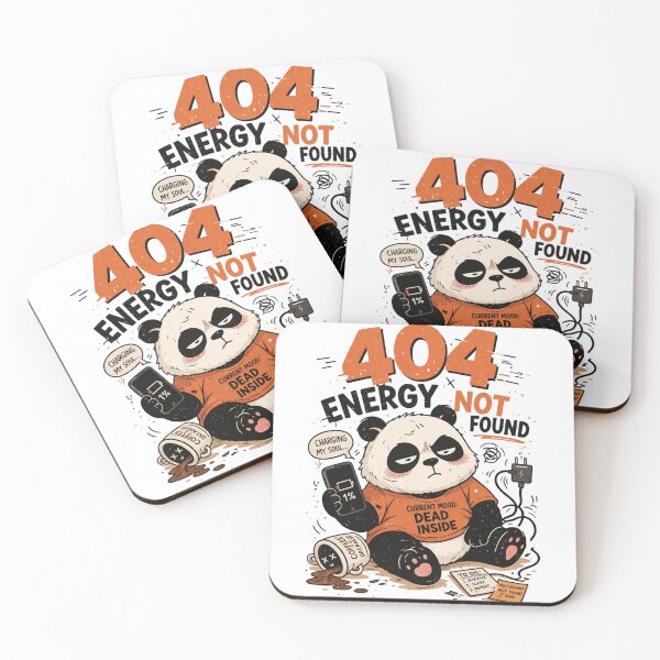 Item preview, 404 Energy Not Found Panda Funny Lazy Mood Design designed and sold by ZenvyraLab.