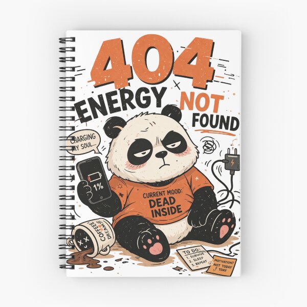 Item preview, 404 Energy Not Found Panda Funny Lazy Mood Design designed and sold by ZenvyraLab.