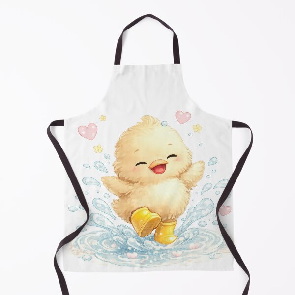 Item preview, Cute duckling splashing in a puddle with yellow rain boots designed and sold by jgvisualarts.