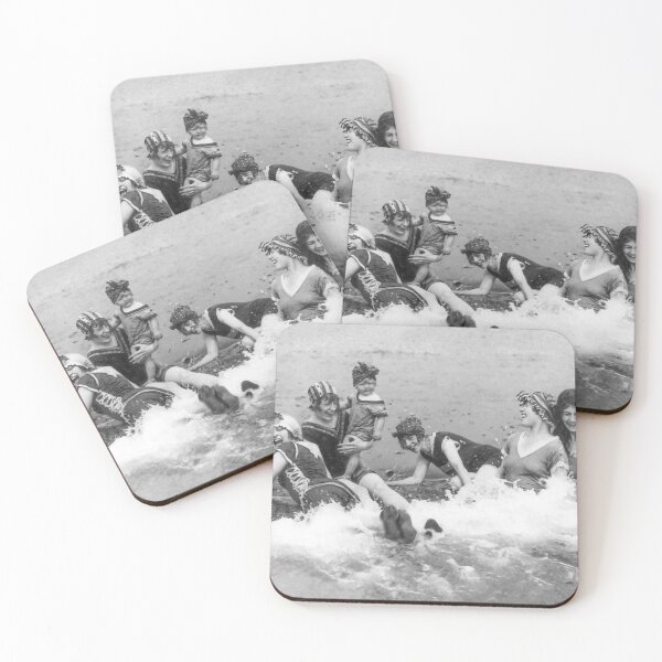 Item preview, Women Playing at Beach Vintage Black and White Old Photo designed and sold by IconicArchive.