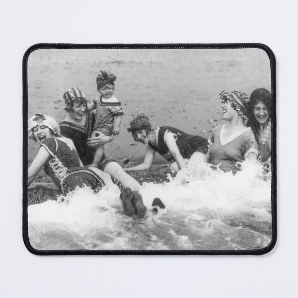 Item preview, Women Playing at Beach Vintage Black and White Old Photo designed and sold by IconicArchive.