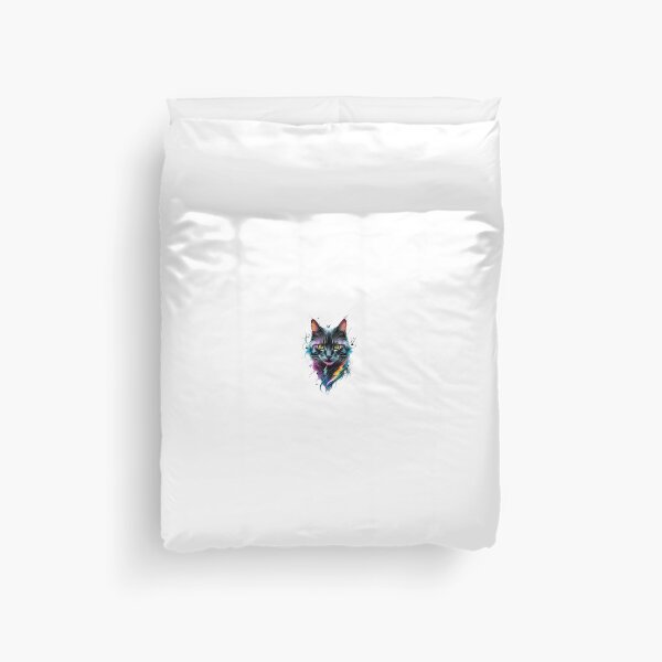 Item preview, Neon Cyber Cat Art | Colorful Abstract Cat Face Aesthetic Sticker designed and sold by Var135.