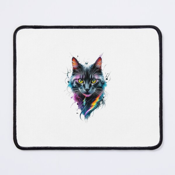 Item preview, Neon Cyber Cat Art | Colorful Abstract Cat Face Aesthetic Sticker designed and sold by Var135.
