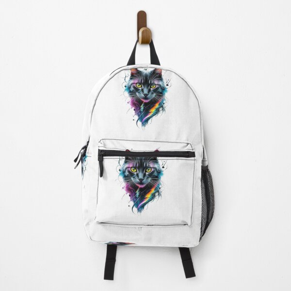 Item preview, Neon Cyber Cat Art | Colorful Abstract Cat Face Aesthetic Sticker designed and sold by Var135.