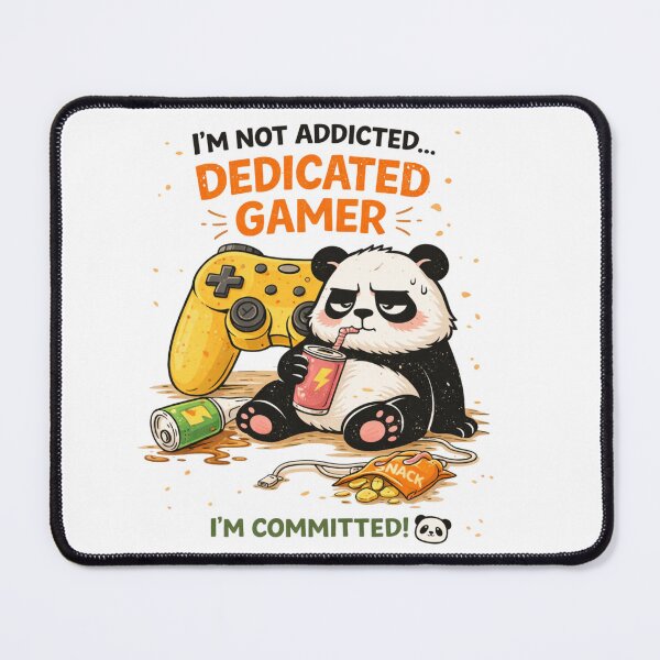 Item preview, Dedicated Gamer Funny Panda Gaming Quote Design designed and sold by ZenvyraLab.