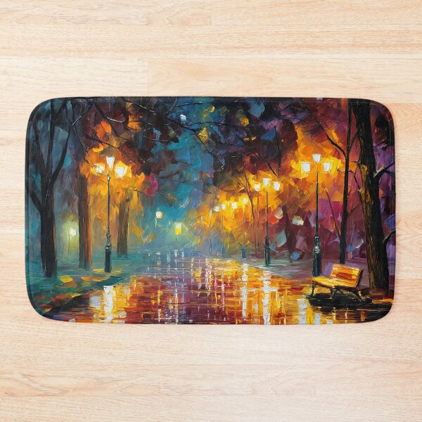 Item preview, Rainlit Park Walk Under Glowing Streetlights designed and sold by FlaskLab.