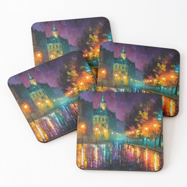 Item preview, Golden Reflections on a Rainy City Night designed and sold by FlaskLab.