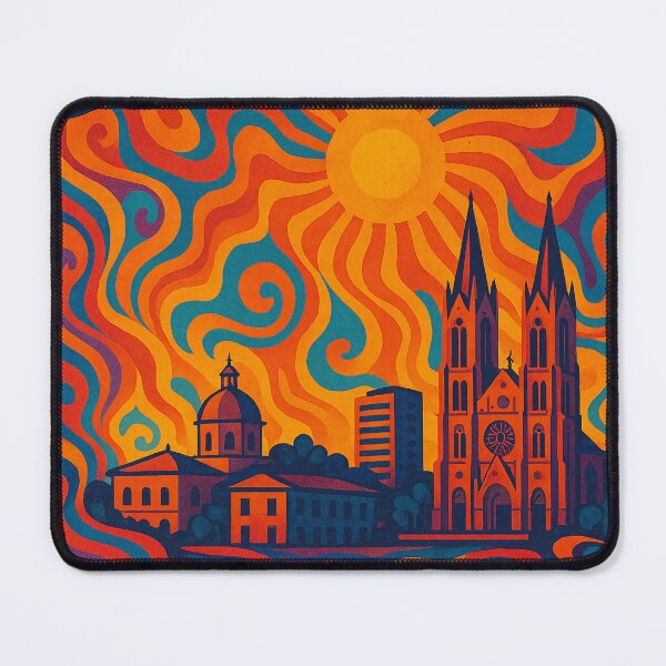 Item preview, Trippy Psychedelic Poster of Malabo | Vibrant Equatorial Guinea Cityscape | Surreal Island Coastal Travel Art designed and sold by PaintedPixels01.