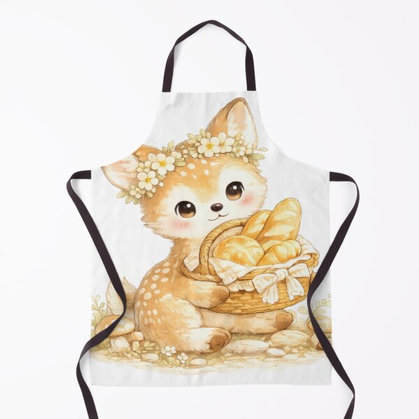 Item preview, Cute baby deer with flower crown holding a basket of bread designed and sold by jgvisualarts.
