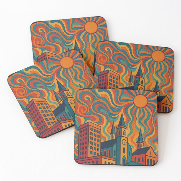 Item preview, Trippy Psychedelic Poster of Lubumbashi | Vibrant Congolese Cityscape | Surreal Urban Travel Art designed and sold by PaintedPixels01.
